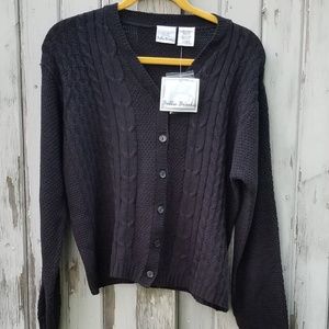 Vintage New Black V Neck Sweater